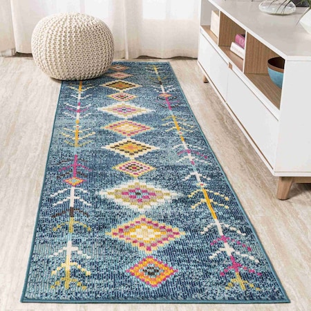 Jonathan Y Tribal Love Geometric Dark Blue/Multi 2 ft. x 8 ft. Runner Rug MOH105A-28