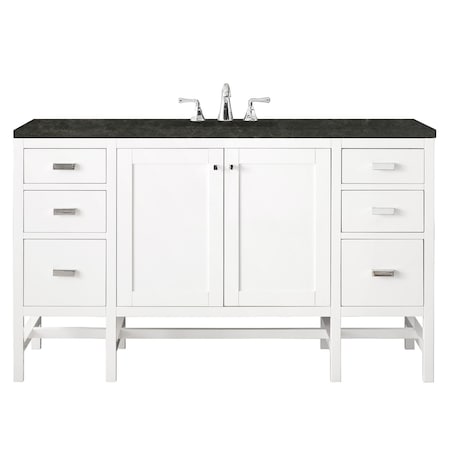 James Martin Vanities Addison 60" Single Vanity, Glossy White, w/ 3 CM Phantome Eclos Top E444-V60S-GW-3PHT