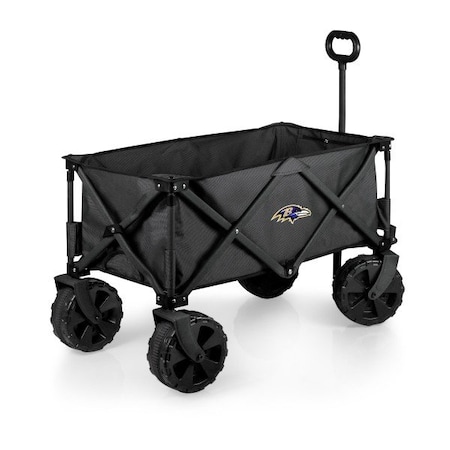 Picnic Time Family Of Brands NFL Baltimore Ravens - Adventure Wagon Elite All-Terrain Portable Utility Wagon 741-85-679-034-2