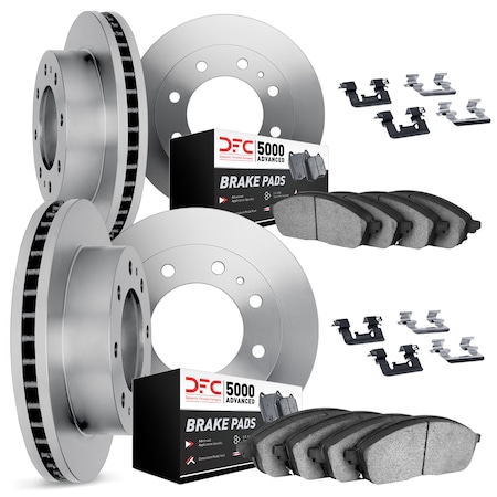 Dynamic Friction Co DFC Rotors with 5000 Advanced Brake Pads includes Hardware 6514-46113