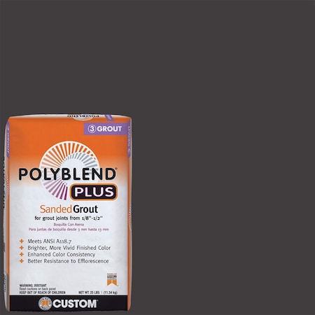 Custom Building Products Polyblend Plus Indoor and Outdoor Charcoal Sanded Grout 25 lb PBPG6025