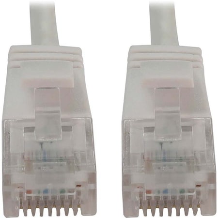 Eaton Tripp Lite Series Cat6a 10G Snagless Molded Slim UTP Ethernet Cable RJ45 M/M, PoE, White, 15 N261-S15-WH