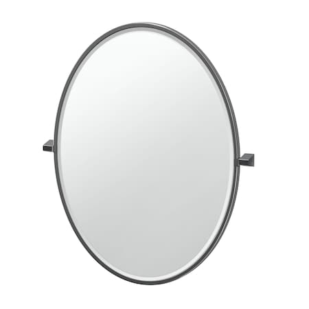 Gatco A-Line 32" Framed Oval Mirror, Matte Black 5659XFLG