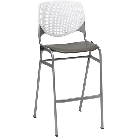 Kfi Poly Stack Barstool, Brwnstne Seat BR2300-BP08-SP18