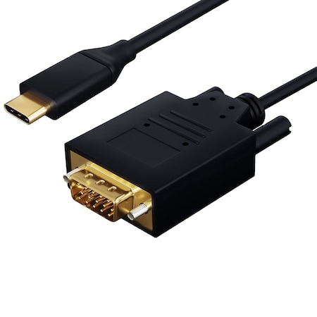 Sanoxy 10ft USB 3.1 Type C Male to VGA 1920x1200 at 60Hz Male Cable, Black SNX-CBL-LDR-U3109-1110