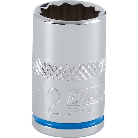 Channellock 3/8'' Drive 12 mm 12-Point Shallow Metric Socket 309524