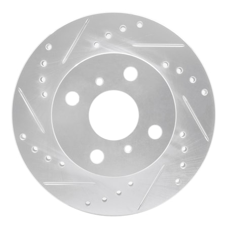 Dynamic Friction Co DFC Brake Rotor - Drilled and Slotted - Silver 631-76049L