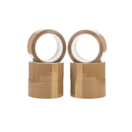 Gtse Standard Acrylic Brown Packaging Tape - 2in x 72 Yards, 6PK PT-600-BRN