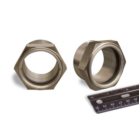 Oil-Rite 303 SS Gasketed Window Sights NPT Thread - 1 1/2in. NPT, 2in., Viton Liquid Contact B4763-07V