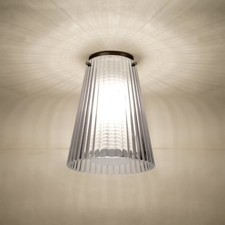 Besa Lighting Dion Ceiling, Clear Shade, Bronze Finish, 1x60W E26 base DIONCLC-BR