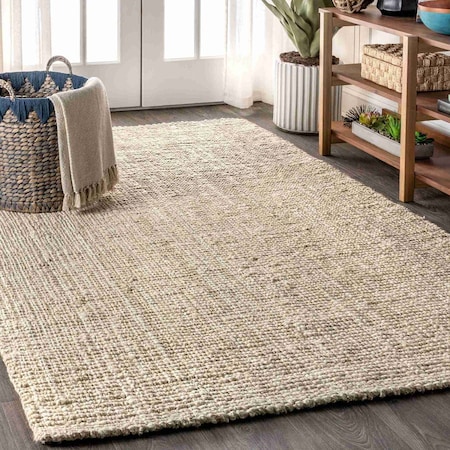 Jonathan Y Pata Hand Woven Chunky Jute Light Ivory 5 ft. x 8 ft. Area Rug NRF102B-5