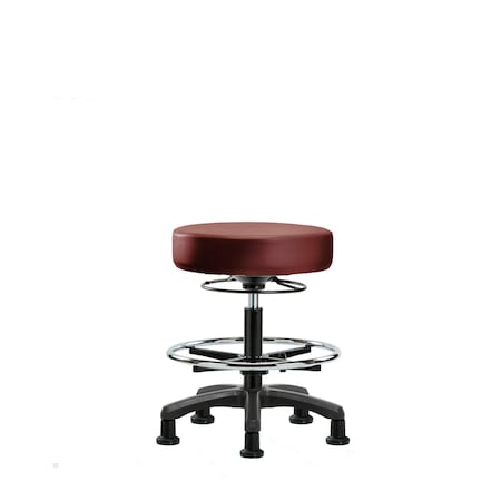 Blue Ridge Ergonomics Vinyl Mini-Stool, Med Bench, CF, Glides, Borscht BR-VMBMS-RG-CF-RG-8815