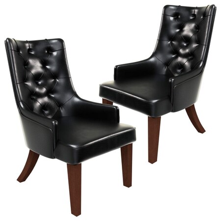 Leisuremod Spruce Collection Modern Wooden Dining Chair in Charcoal Grey, 2PK SC24CHR2