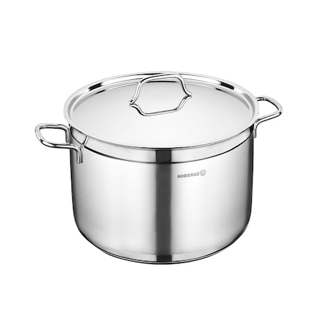 Korkmaz Alfa 2 Piece 14 Liter Stainless Steel Deep Casserole Dish with Lid A1032