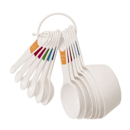 Farberware Measuring Cup and Spoon Set, Plastic, White 5216060