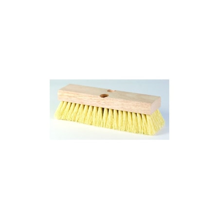 Dqb Deck Scrub Brush Tampico Colored Poly Bristles 10in x 2in with Wood Block Head 8760