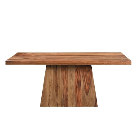 Homeroots 75" Brown Wood Pedestal Base Dining Table 565234