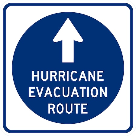 Lyle Hurricane Evacuation Route (Straight Arrow), 12x12, High Intensity Prismatic, White G-2397-HI_12x12