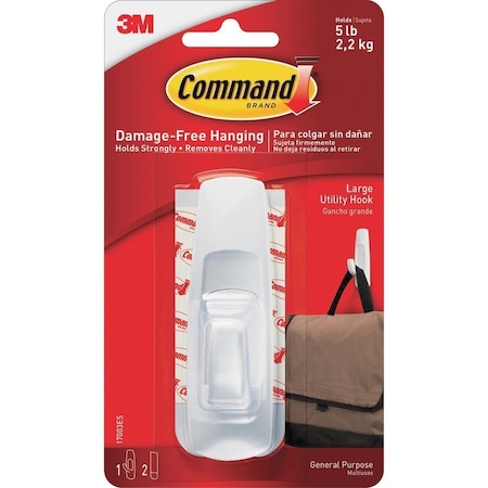 3M Command Large Plastic Hook 3.91 in. L 1 pk 17003ES