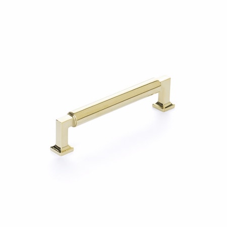 Schaub 5in Center to Center Haniburton Cabinet Pull Unlacquered Brass Finish 475-UNBR