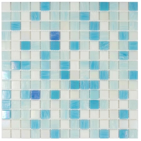 Apollo Tile Mingles 12 in. x 12 in. Glossy White and Blue Glass Mosaic Wall and Floor Tile 20 sqft/case, 20PK MARITIMAMIX1A