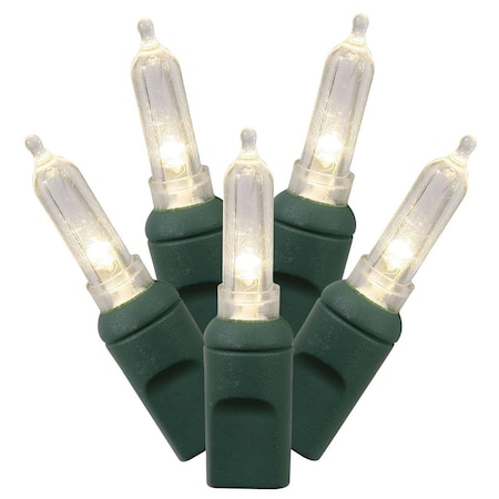 Vickerman 100 Warm White Italian LED Lights on Green Wire, 34 ft. Christmas Light Set X4G7101