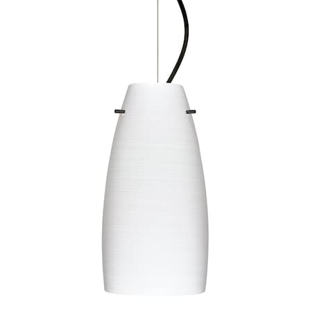 Besa Lighting Besa Tao 10 Pendant, Chalk, Black Finish, 1x 9W LED 1KX-1512KR-LED-BK