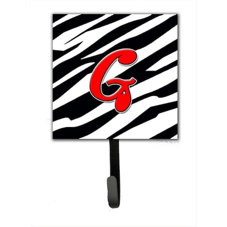 Carolines Treasures Letter G Initial Monogram - Zebra Red Leash Holder Or Key Hook CJ1024-GSH4