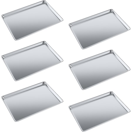 Amgood 18 in. x 26 in. 19 Gauge Full Size Aluminum Bun / Sheet Pan, 6PK SBP-19G-1826-6PK-Z