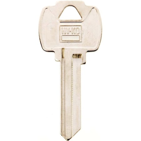 Hy-Ko Key Blank, Brass, Nickel, For: Fort Cabinet, House Locks and Padlocks 11010FR2