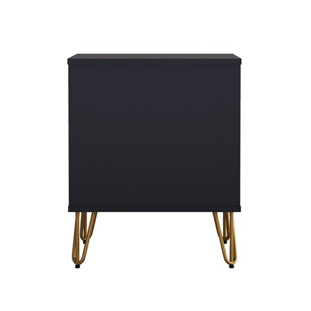 Manhattan Comfort Avira 20 in Nightstand in Black (1-Drawer) NS1720-BK