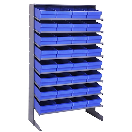 Quantum Storage Systems SINGLE SIDED PICK RACK W/32 BLUE BINS QPRS-606BL