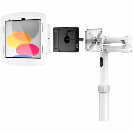 Compulocks iPad 10th-11th A16 Gen Space Enclosure Medical Rolling Cart Extended Plus Hub White MCRSTDEXW209IPDSWH01