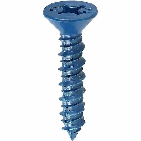 Dottie Concrete Screw, 3/16" Dia., Flat, 2-1/4 in L, Carbon Steel Blue Xylan, 100 PK 36P214