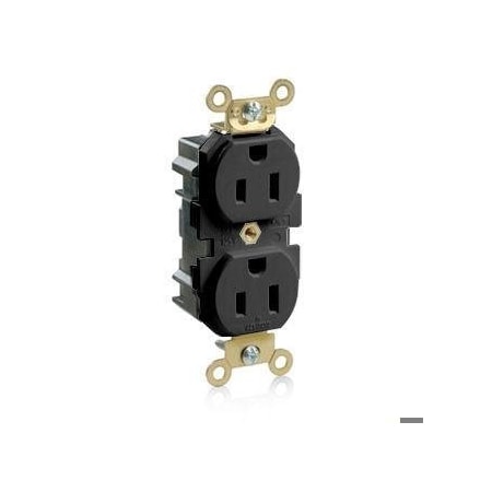 Leviton Straight Blade Receptacle, 5-15R, 15 A, 125V AC, Flush Mount, Self-Grounded M5262-E