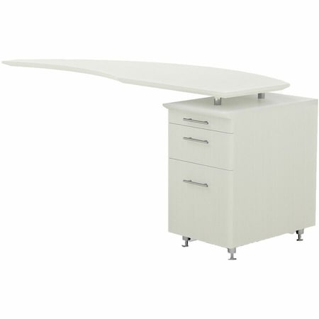 Mayline Right Curved Desk Return Medina Desk Return/Pedestal, Right, Sea Salt, 24" D X 29-1/2" H, 63" W X MNRTPRTSS
