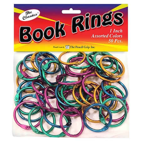 The Pencil Grip Book Rings, Assorted Colors, 50PK TPG-189