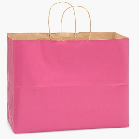 Nashville Wraps Lipstick Pink Recycled Kraft Bags, Vogue 16x6x12", 250PK BVTLP