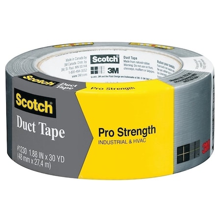 Scotch Duct Tape, 30 yd L, 1.88 in W, Gray 1230-A