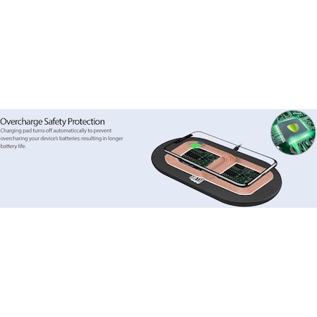 Adesso Publishing Adesso Dual 15W Max Qi-Certified 2 Coils Wireless Quick Charger, Can AUH-1040