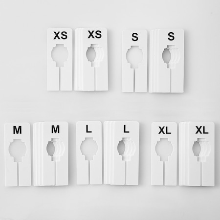 Nahanco Clothing Rack Size Dividers, Rectangular White, Black Print5 Sizes, 5 pc. each, 25PK QSDWBKIT2