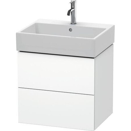Duravit L-Cube Two Drawer Wall-Mount Vanity Unit Dark Brushed Oak LC627507272