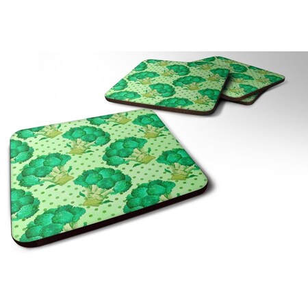 Carolines Treasures Watercolor Broccoli Foam Coaster, Set of 4 BB7570FC