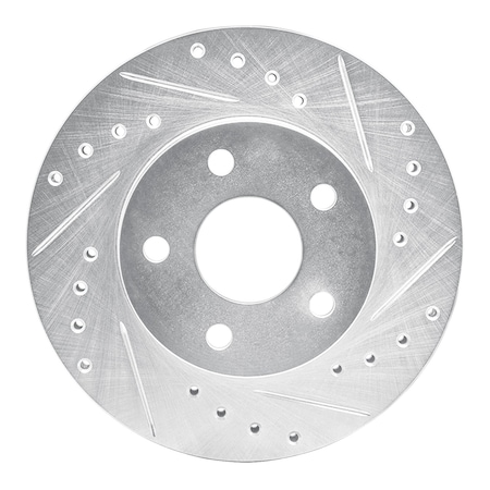 Dynamic Friction Co DFC Brake Rotor - Drilled and Slotted - Silver 631-45002R