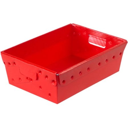 Partners Brand Space Age Storage Tote, Plastic, Red, 6 in H, 13 in W, 18 in L, 6 PK BINS183