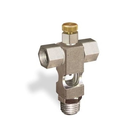 Oil-Rite Cross Sight Feed Valve with 1/4in. Inlet, Vented - Handwheel, 1/4in. Female NPT, 1/4in. Male NPT B1628-234B1HW