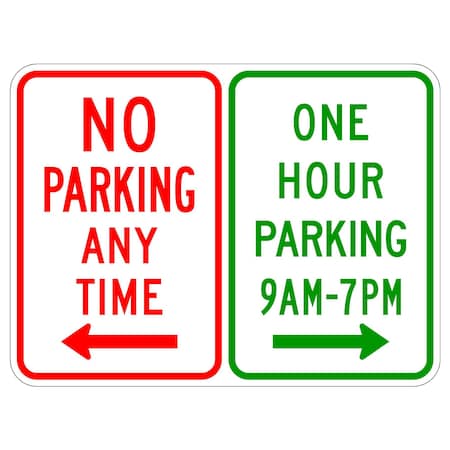 Sign Solutions Usa Parking Sign, 24 in W, Aluminum Sign, White DUS06HWT2418R7-200