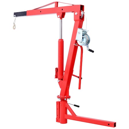 Wrightmaster 500LB Pickup Truck Hydraulic PWC Dock Jib Engine Hoist Crane - 2in Hitch Mount, Red ZR-S00077