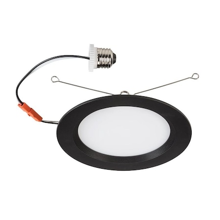 Keystone 6" LED Regressed Baffled Wafer Downlight Retrofit | Black Trim | Power Select 15/13/11W | Color Sele KT-LED15PSWD-6BB-9CSF-DIM-B