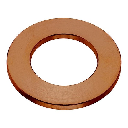 Zoro Select Flat Washer, For Screw Size 11/4 in , Copper Plain Finish WASB82NCU